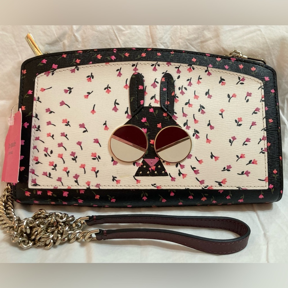 Kate Spade Spademals Money Bunny E/W Wallet Crossbody, Multicolored